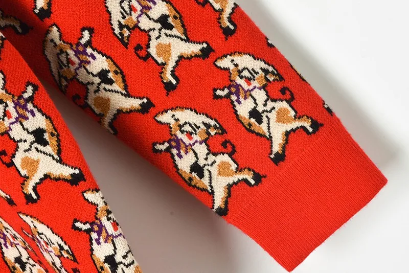 Womens Winter Sweaters 2020 Cotton Piggy Jacquard Knit Pullover Sweater Jumpers Women Fashion Red V Neck Sueter Mujer | Женская одежда