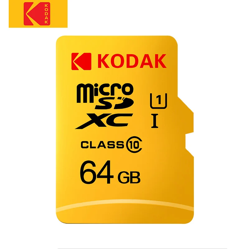 64GB U1 Карта памяти KODAK tarjeta Micro SD 128 Гб 64 ГБ 32 ГБ 16 ГБ Micro SD карта 256 ГБ 512 ГБ TF Карта U3 cartao de Карта памяти MicroSD Clase 10 - Емкость: 64GB U1