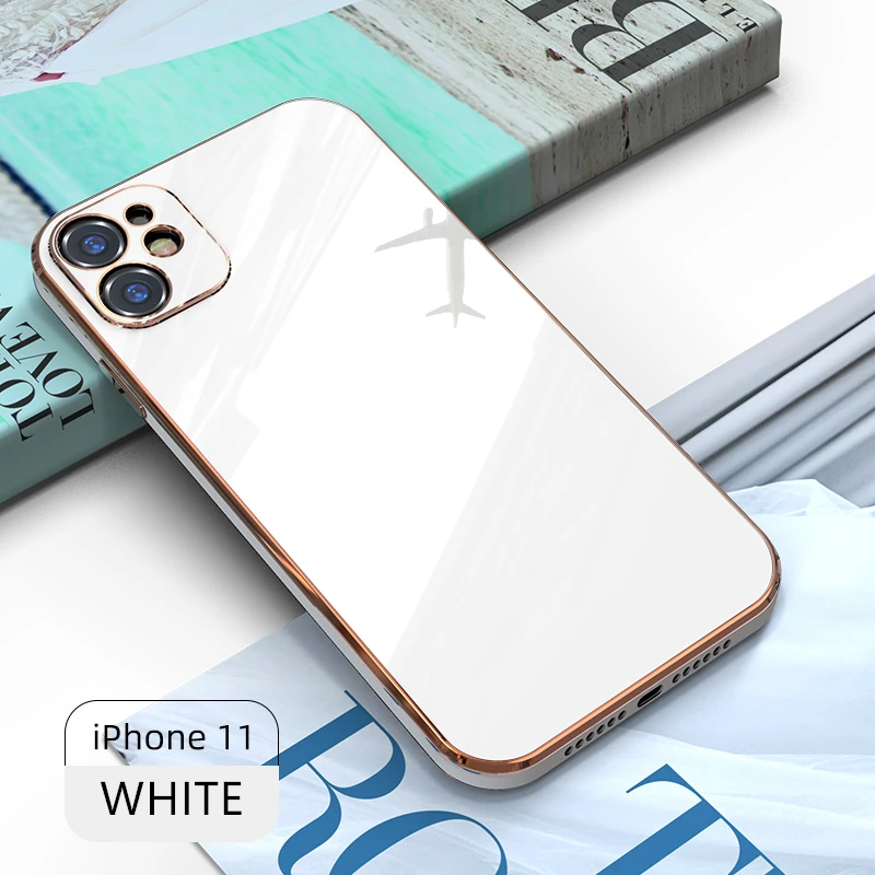 Роскошный квадратный глянцевый защитный чехол для iPhone 12 Pro Max 11 MiNi X XS XR 8 7 Plus SE 2020 |