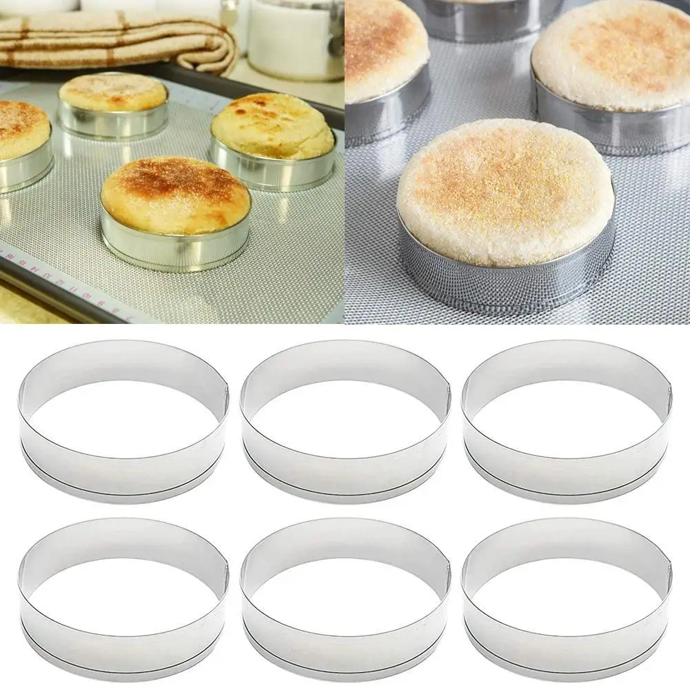 6 шт Нержавеющая сталь торт Muffin Crumpet хлеб кольца пекарни пресс формы для выпечки