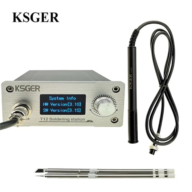 KSGER STM32 V3.1S T12 паяльная станция OLED DIY из алюминиевого сплава с ручкой нержавеющей