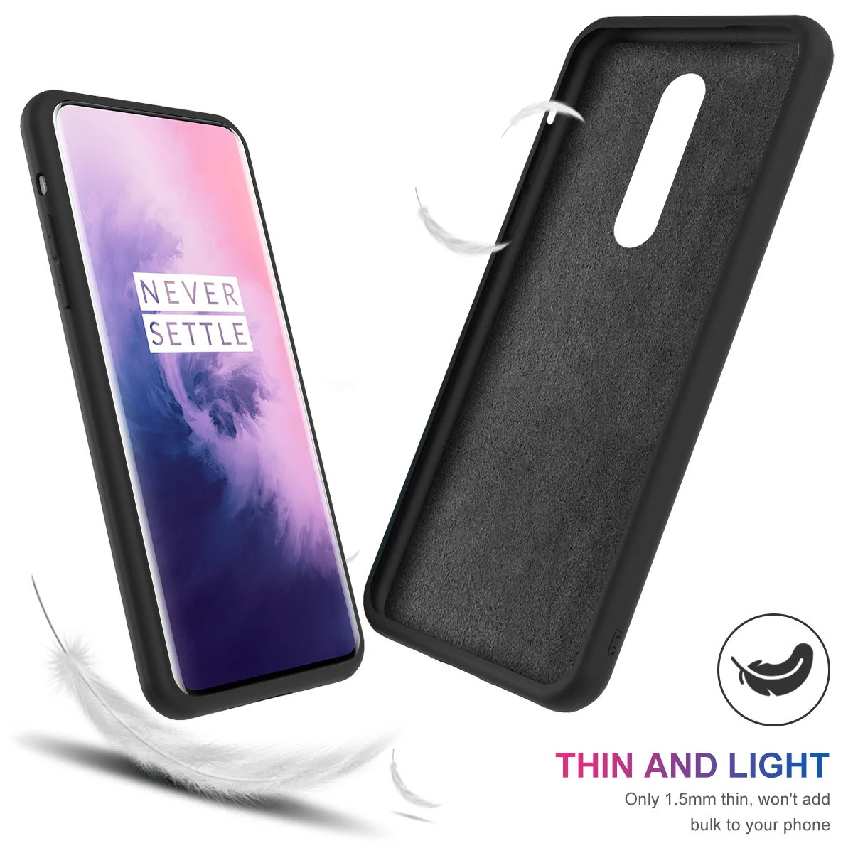 Для OnePlus 7 Pro Чехол для задней панели силиконовый карамельный цвет встроенный
