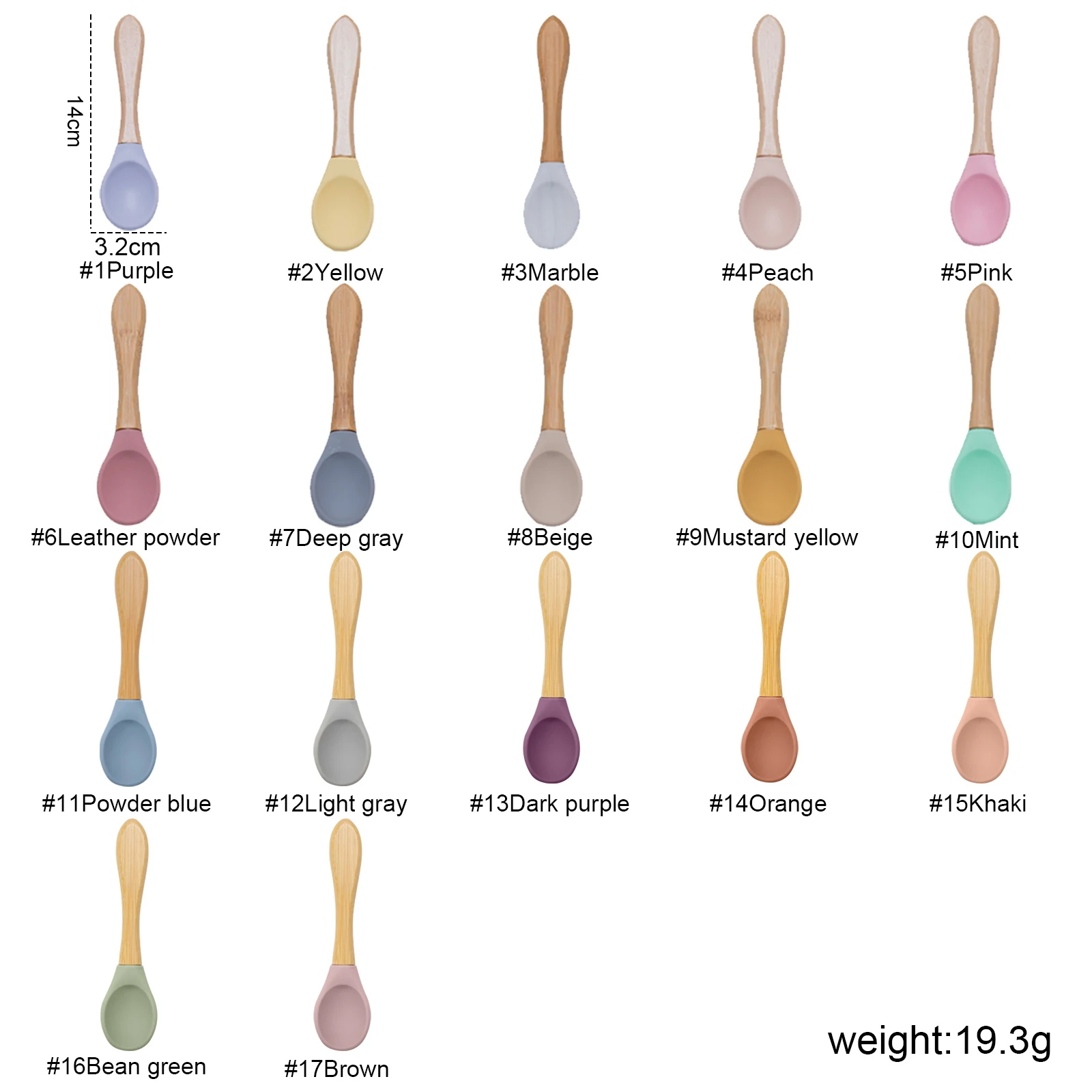 

Custom name Baby Silicone Spoon With Handle Food Grade Baby Feeding Spoon Children Food Baby Feeding Tools BPA Free