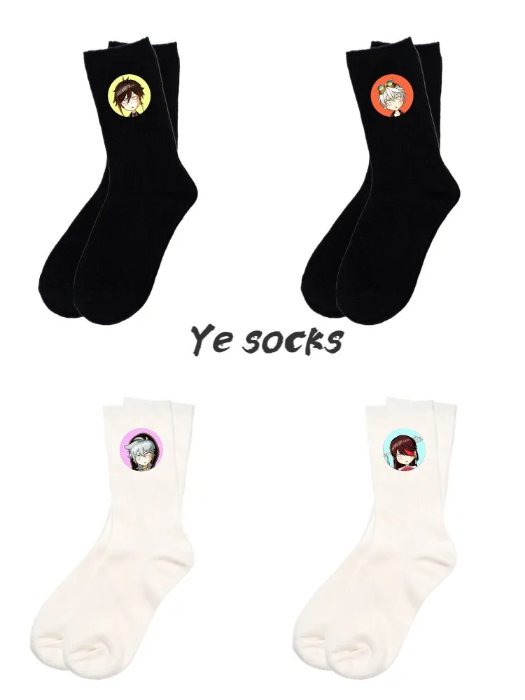 

2021 New Genshin Impact game cartoon anime figure tube socks Spring summer xxx boys sock Fashion casual sports pure cotton sock
