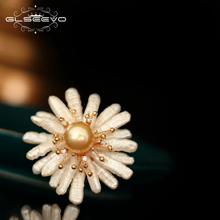 GLSEEVO натуральный пресноводный жемчуг барокко длинный цветок брошь булавки для