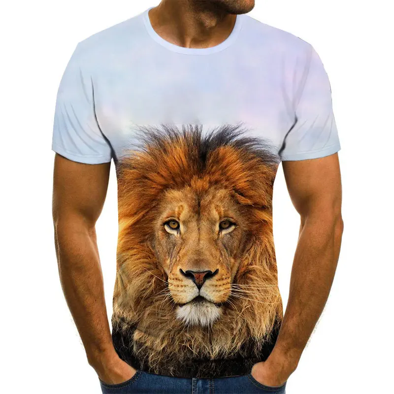 

Animal Tiger Print T-shirt For Men's 3D printing Summer Harajuku Street round neck Women t-shirt kid's top T-shirt men clothing