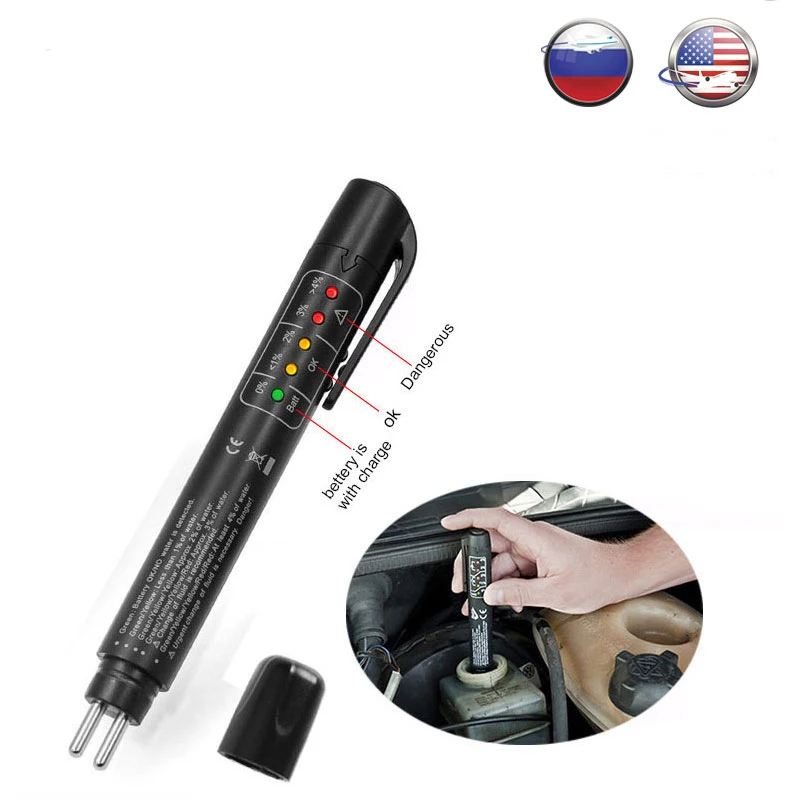 Автомобильный тестер тормозной жидкости OBD2 с 5 Светодиодами автомобильные