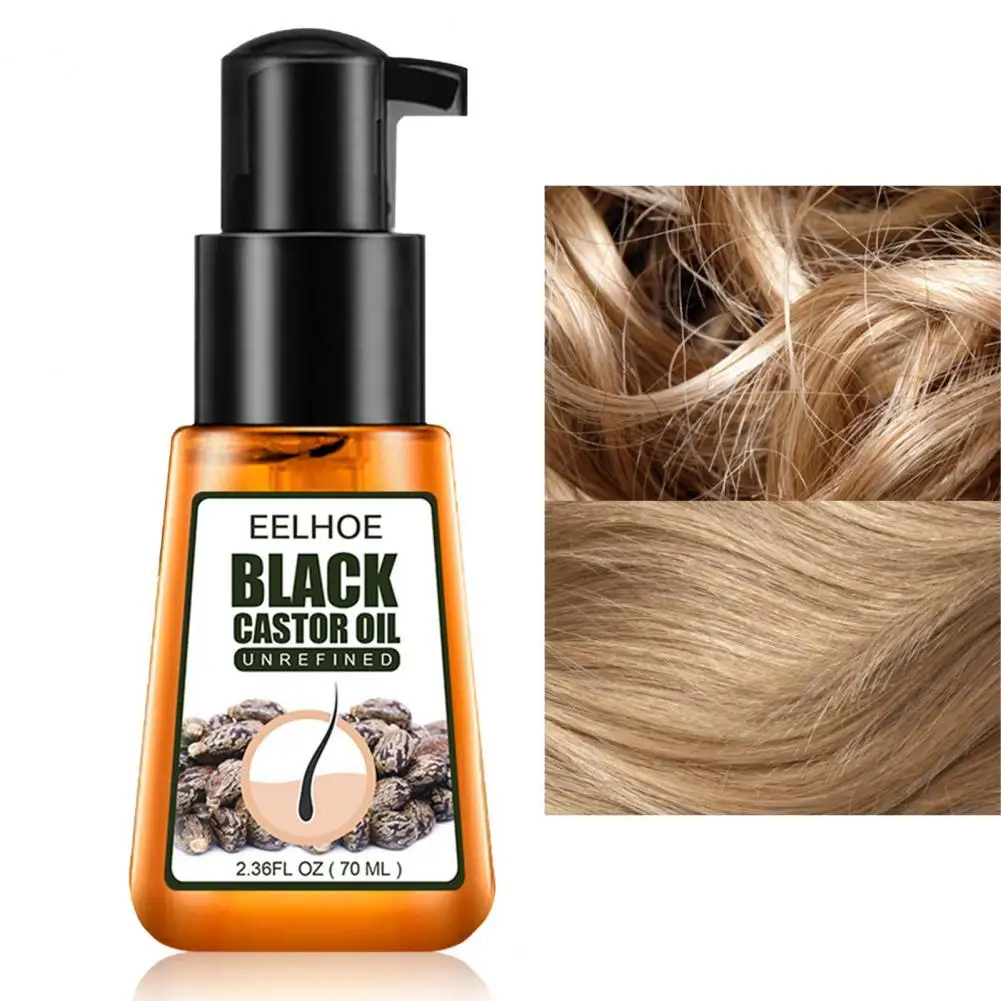 

70ML/Bottle Hair Growth Conditioner Nourishing Multifunctional Repair Black Castor Hair Care Essential Oil Hairdressing Salon