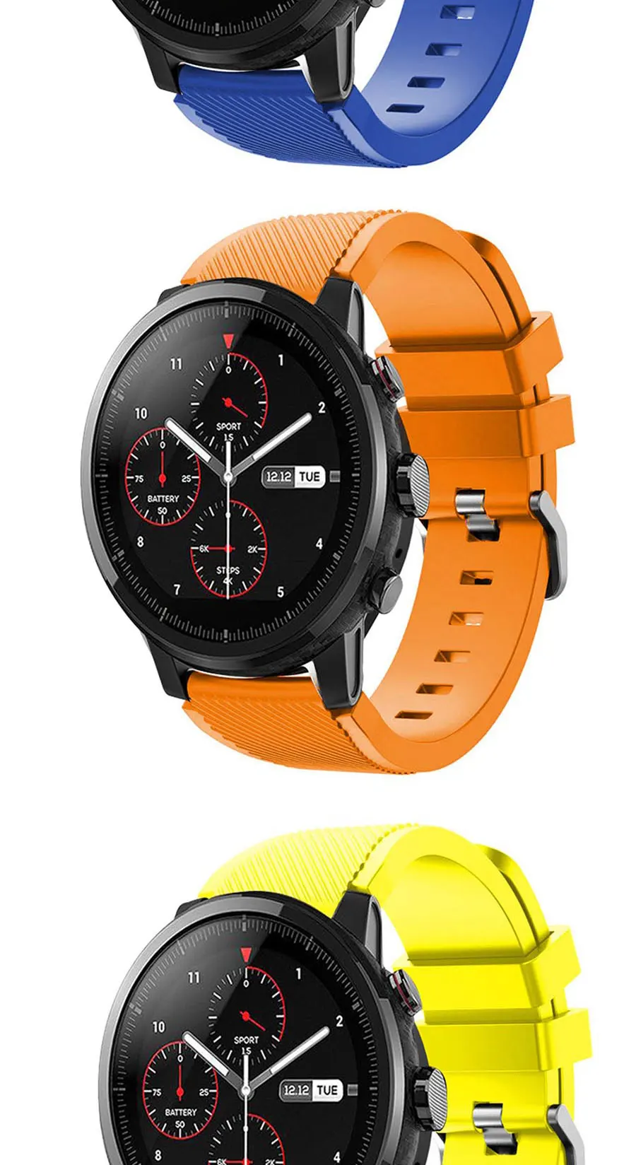 22 мм спортивные часы из мягкого силикагеля ремешок для Huami Amazfit Stratos Смарт-часы для Amazfit Pace Stratos 2/2S ремешки Браслет