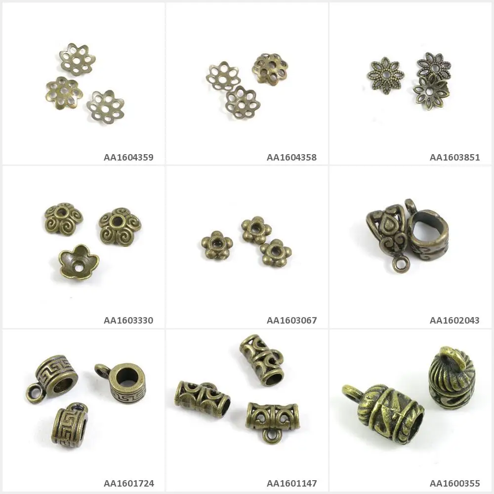 Античные бронзовые Подвески для изготовления украшений кожаный шнур Концевая