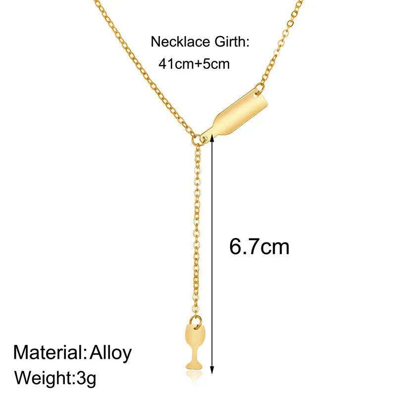 Модная женская бижутерия Modyle милое ожерелье с винным бокалом и бутылкой вина