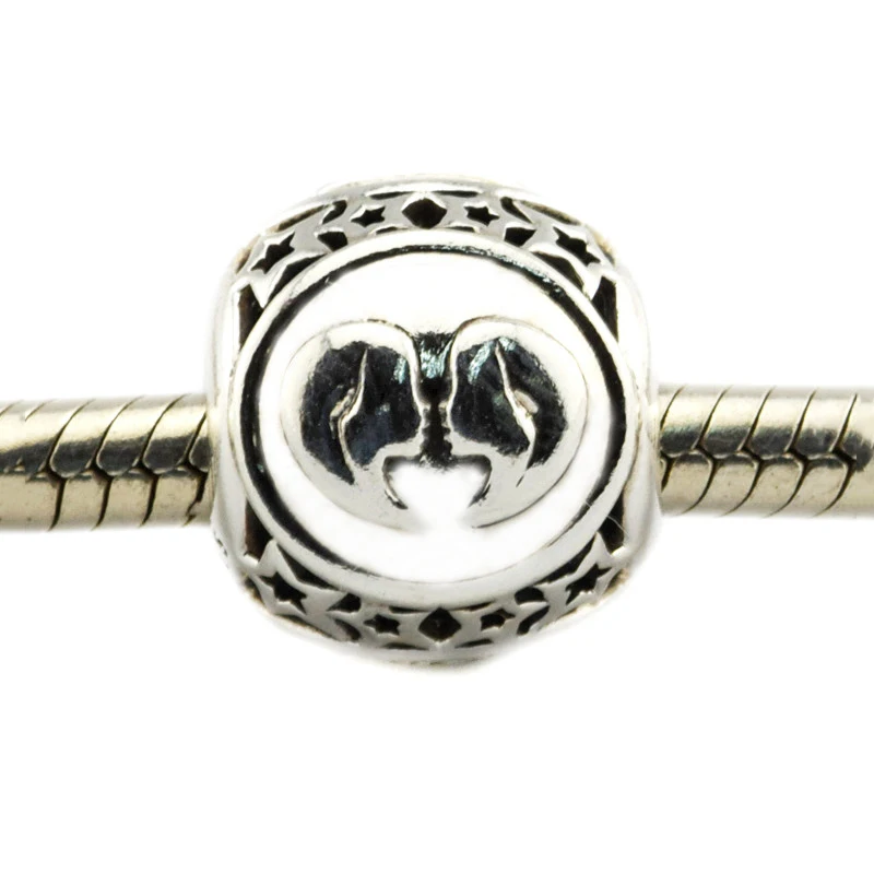 

Gemini Star Sign Charms 925 Sterling Silver Beads for Women DIY Jewelry Making Fits Original Bracelet Berloques kralen