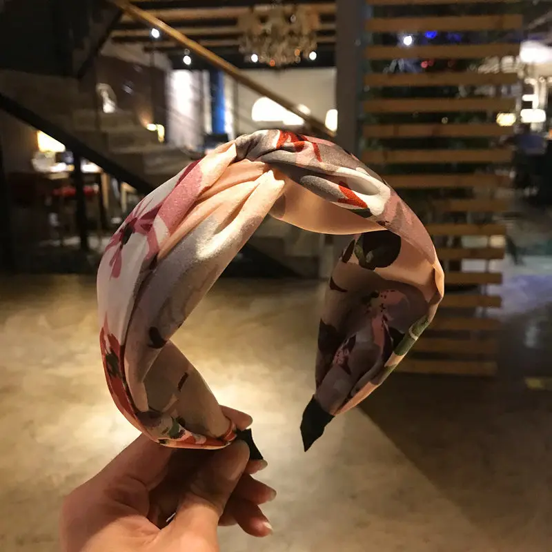 Xugar напечатанный узел повязки для женщин Девушка Мода атласная повязка для волос женские аксессуары для волос бандана
