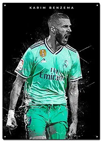 Karim Benzema металлические жестяные знаки футбол искусство декоративные настенное
