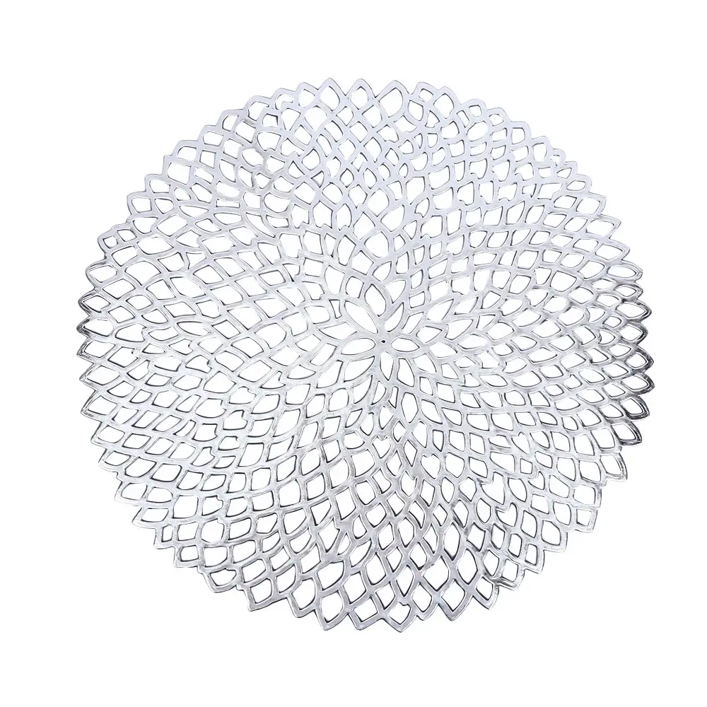 silver 1 шт., коврики для стола, круглая салфетка, простой стиль, столовая салфетка, Нескользящие, жаростойкие, подстилки, украшение для кухни - Цвет: silver