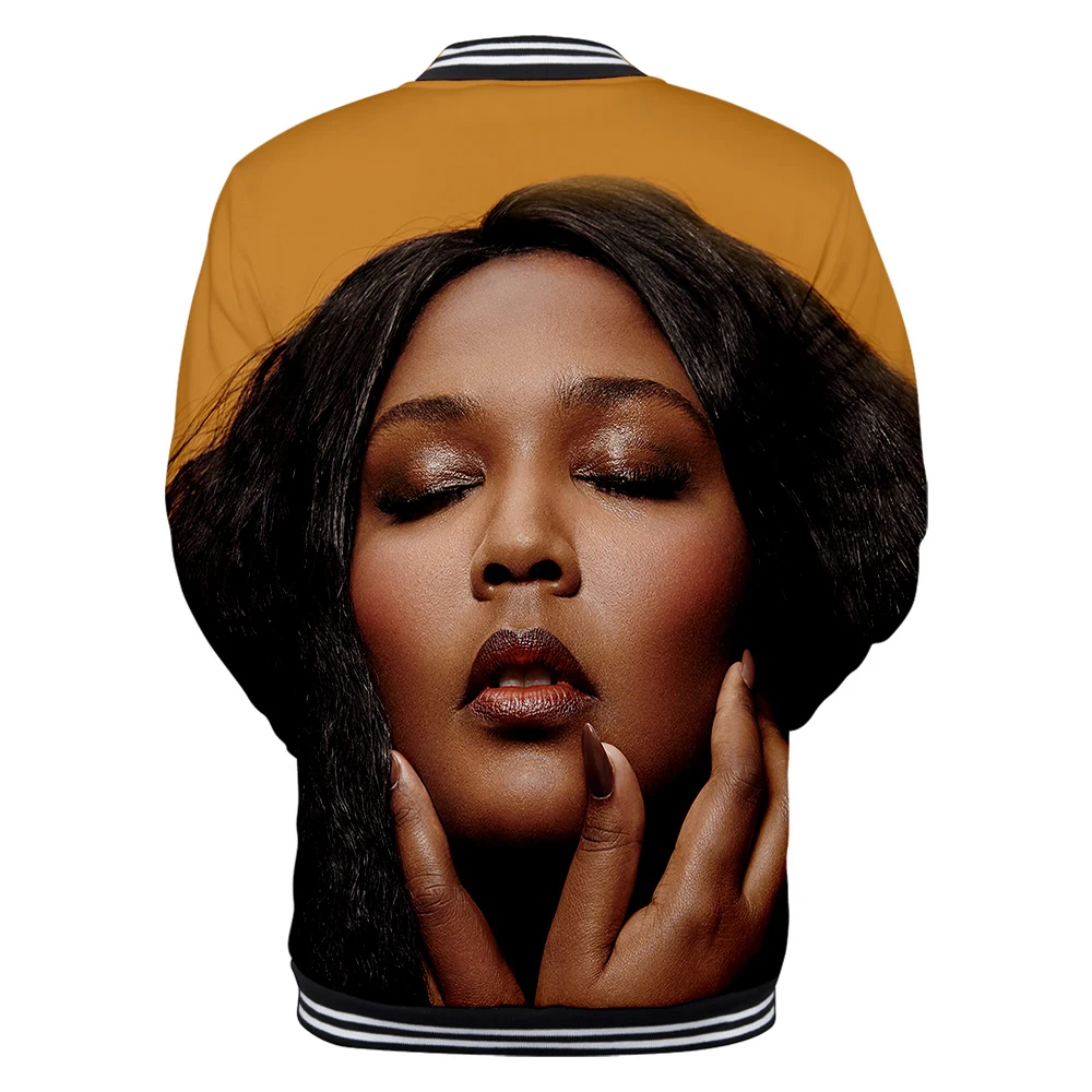 Толстовки и толстовки Raper Lizzo бейсбольная форма с 3d принтом в виде спины странные