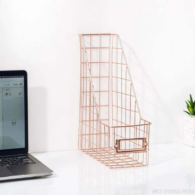 

Nordic Wrought Iron Grid File Holder Single Layer Desk Shelf Magazine Book Storage Rack Organizer D22 20 Dropshipping