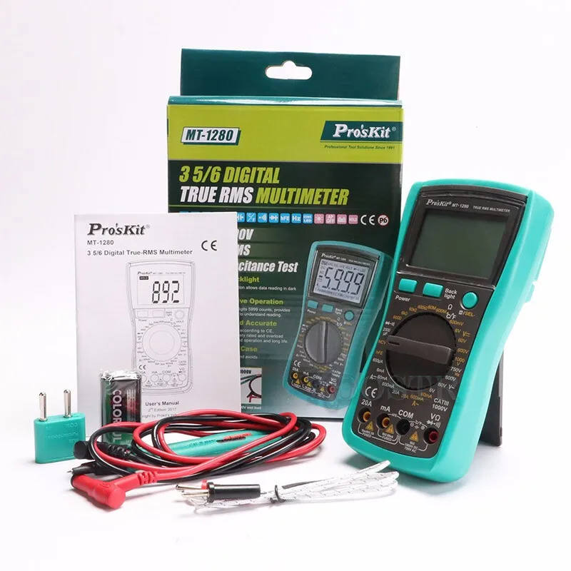 Pro'skit MT-1280 3 5/6 true RMS высокоточный автоматический цифровой дисплей анти-горение