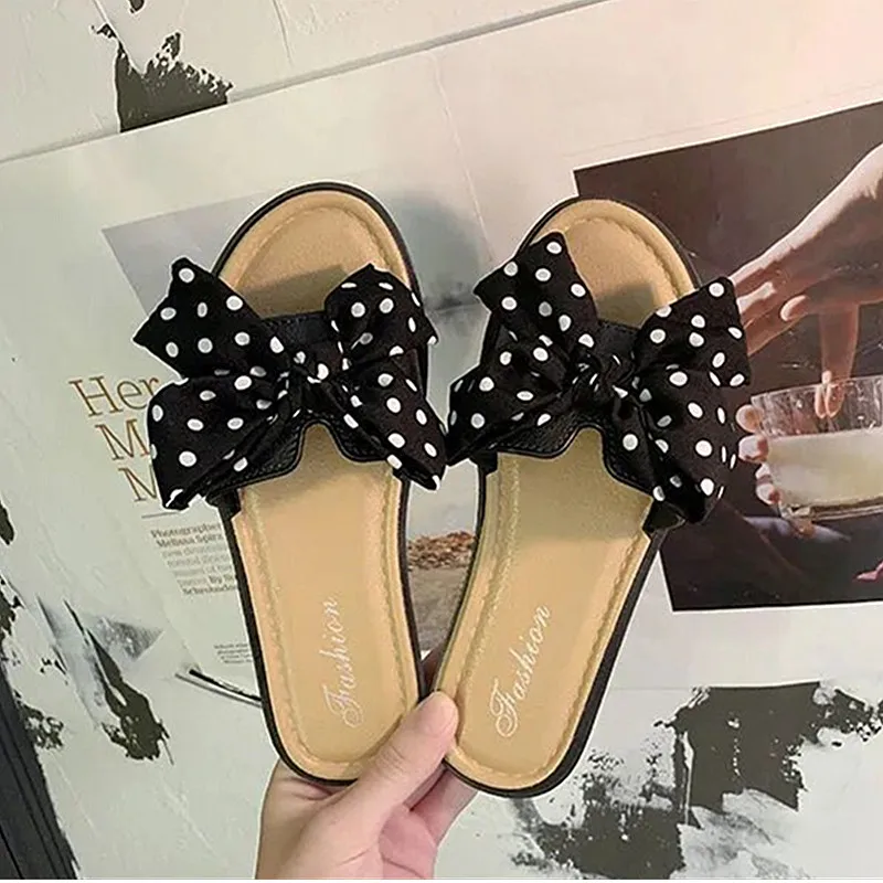 Новинка женские тапочки с бантом STAERK женская одежда Корейская обувь пляжная