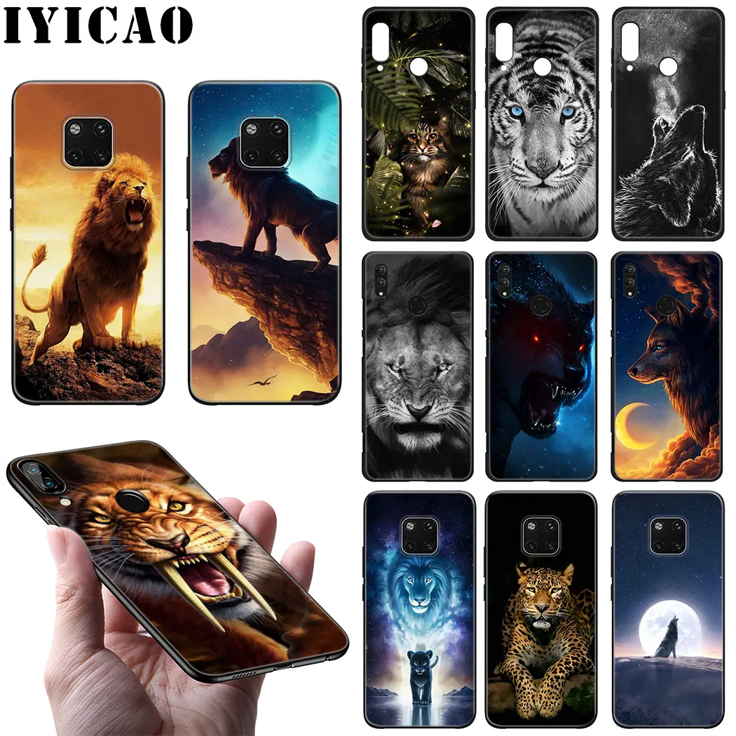 Мягкий чехол с животным волком тигром львом и для Huawei Y9 Prime Mate 10 20 30 Lite Pro Nova 5i 4 3i 3 2i 2