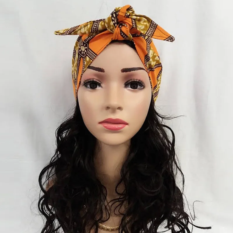 

New Muslim Women Turban Hijab Caps African Pattern Headscarf Bonnet Islamic Scarf Turban Bonnet Ladies African Wrap Head Scarves