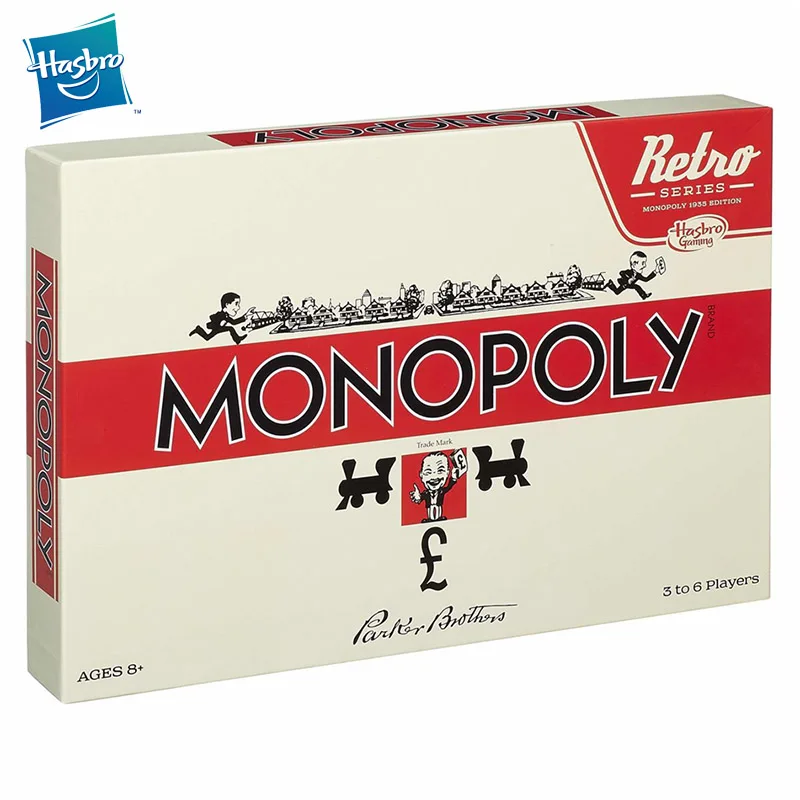 

Hasbro Retro Series Monopoly Edition Classic Fast Dealing Property Card Trading Games Party Board Game Kids Toys Christmas Gift