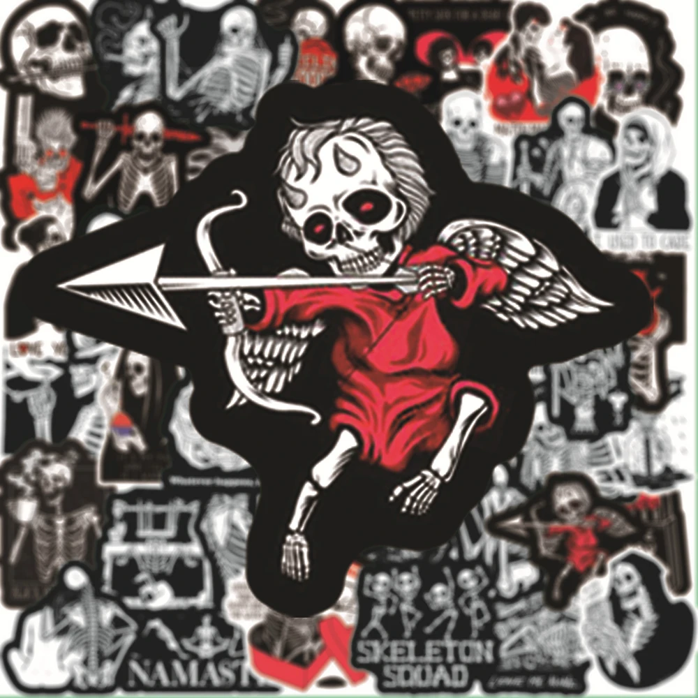 103050pcs red and black skull love motivational stickers laptop guitar luggage bike waterproof graffiti sticker decal kid toys free global shipping