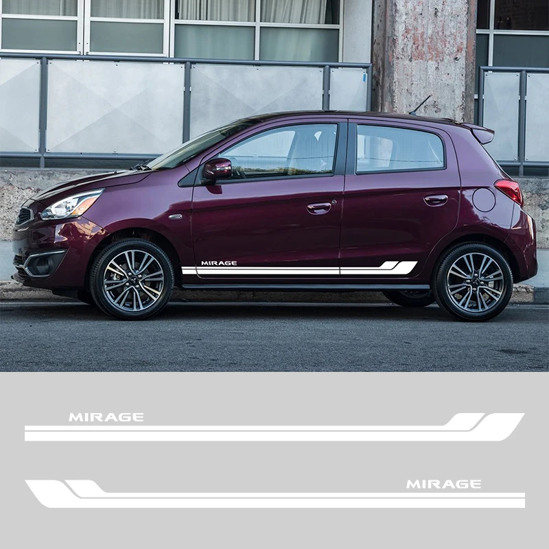 2 шт. виниловые наклейки на боковую юбку спортивного автомобиля стайлинг для