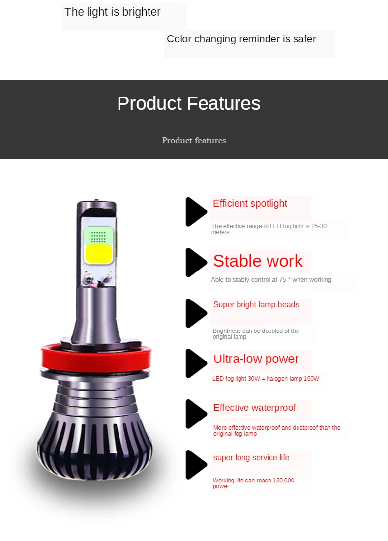 Автомобильные аксессуары светодиодная двухцветная лампа для противотуманной