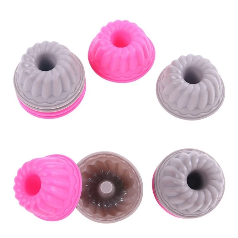 6 шт. форма для торта силиконовая круглая сплошной цвет инструмент выпечки кексов