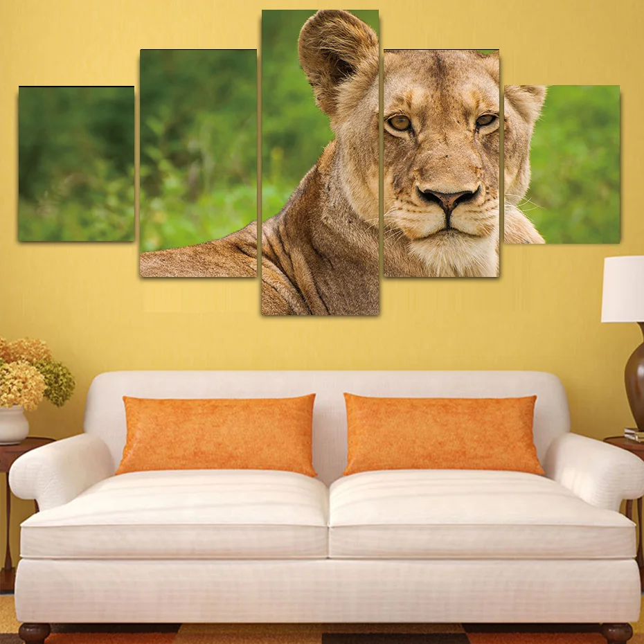 Львица дикий настенный постер в виде животных 5 шт. картинки HD Печать холст