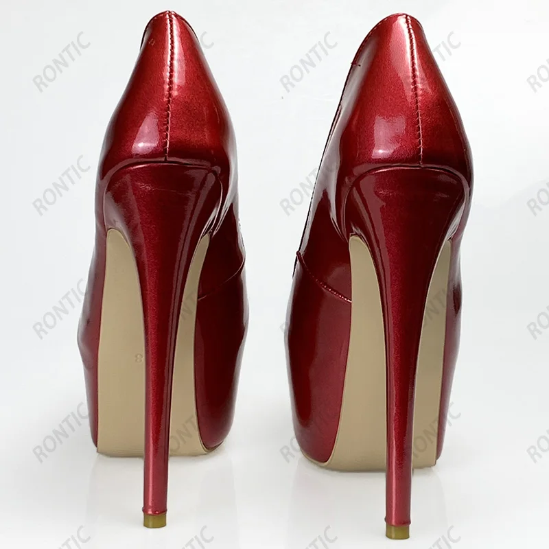 Женские туфли-лодочки из лакированной кожи с круглым носком размеры 5-20 | Обувь