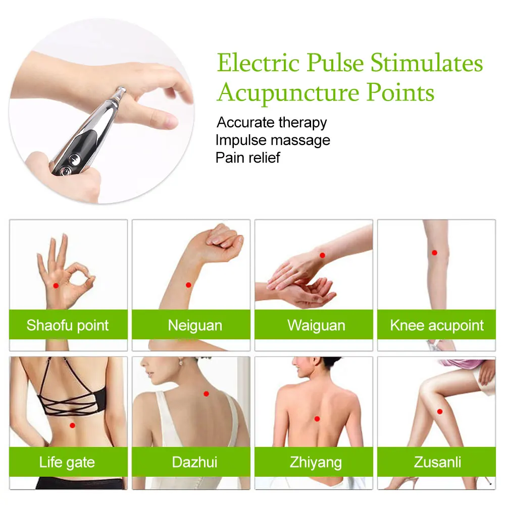 Rechargeable Acupuncture Pen Massager for Neck Back Body Laser Magnet Therapy Meridian Energy Scrap Guasha Tools | Красота и здоровье