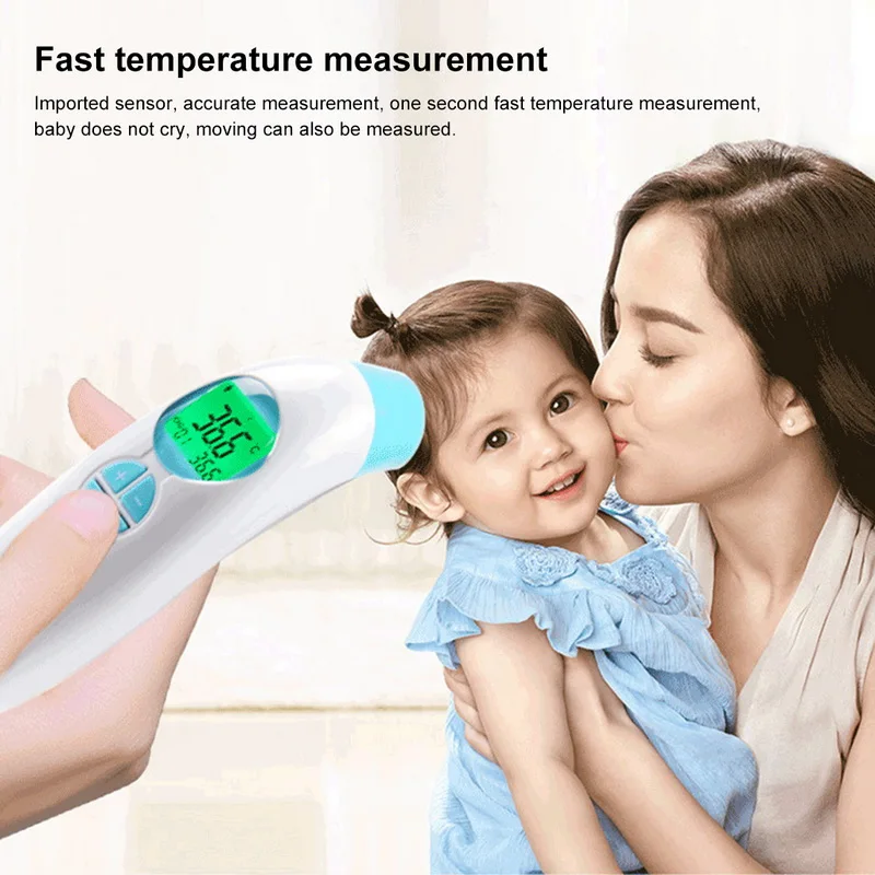 34 42 ℃ Бесконтактный цифровой инфракрасный температурный инструмент ребенок Лоб