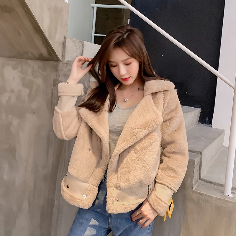 Короткая зимняя шуба из овечьей шкуры для девочек Модная приталенная теплая