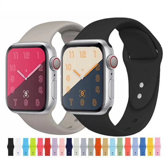 Новейшая модель; силиконовый ремешок для наручных часов iWatch, 4 40 мм 44 Резиновые Спортивные петли для наручных часов Apple Watch серии 1/2/3, 42 мм, 38 мм, версия linkseries 5