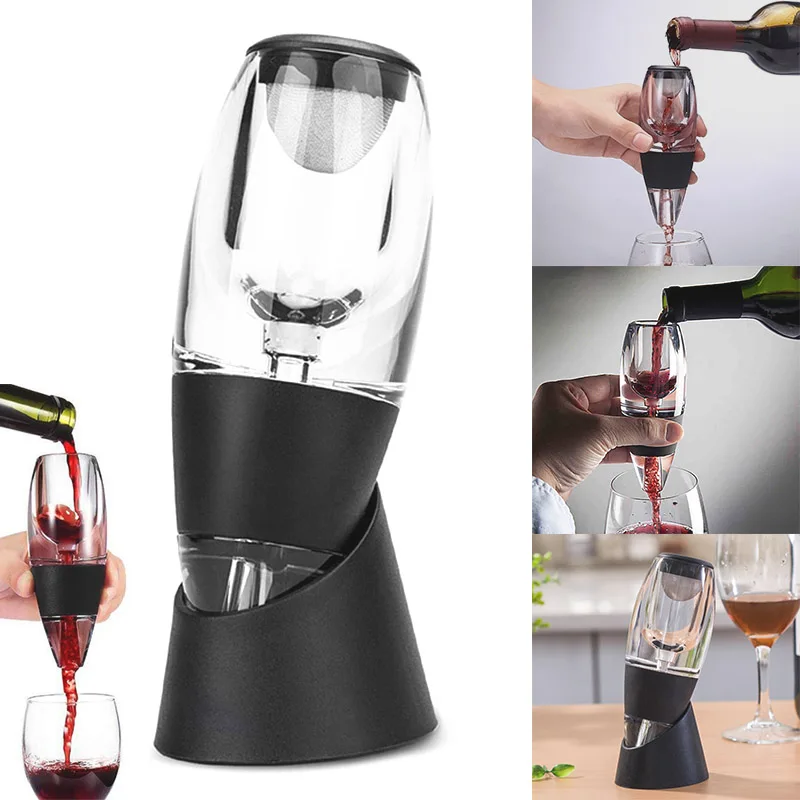 

NEW Wine Aerator Pourer Diffuser Decanter Spout with Base for Red Wine Christmas