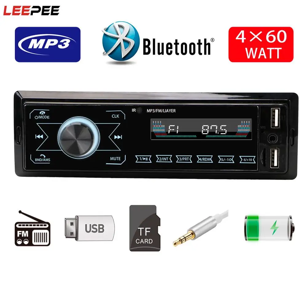 

Сенсорный автомобильный mp3-плеер, 1 Din, красочная автомобильная аудиосистема, стерео, музыка, USB/SD, с входом AUX, Bluetooth, гарнитура, два USB, FM