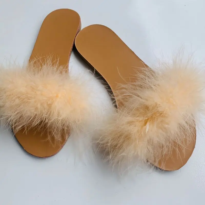 

2021 New Ladies Faux Fox Fur Sandals Fashion Fluffy Colorful Faux Fox Fur Outdoor Sandals fashion shoes cute heels sandals