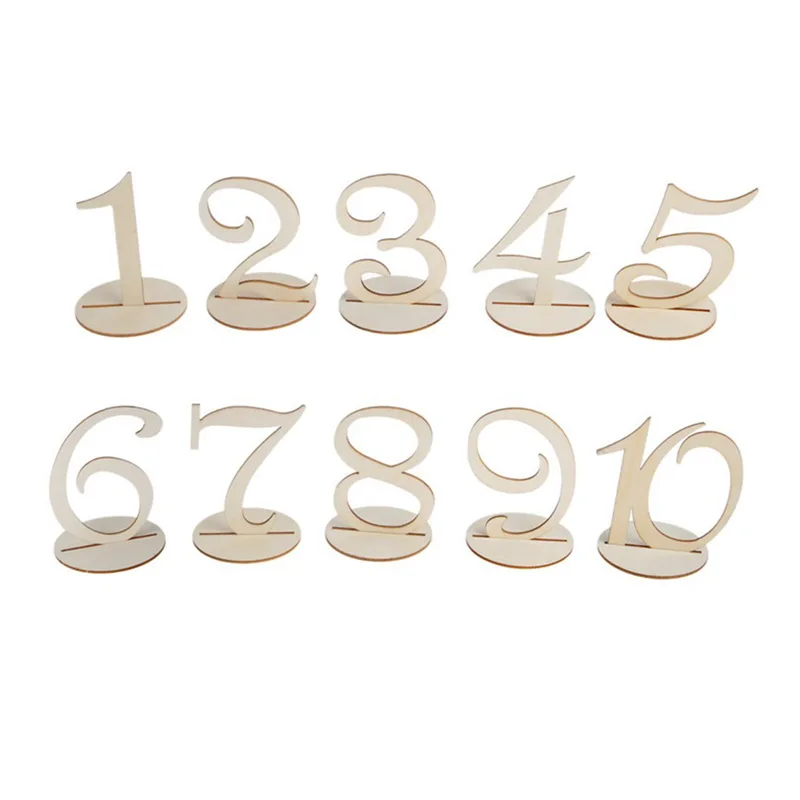 1 10 деревянный Настольный Набор цифр с основанием для дня рождения свадьбы