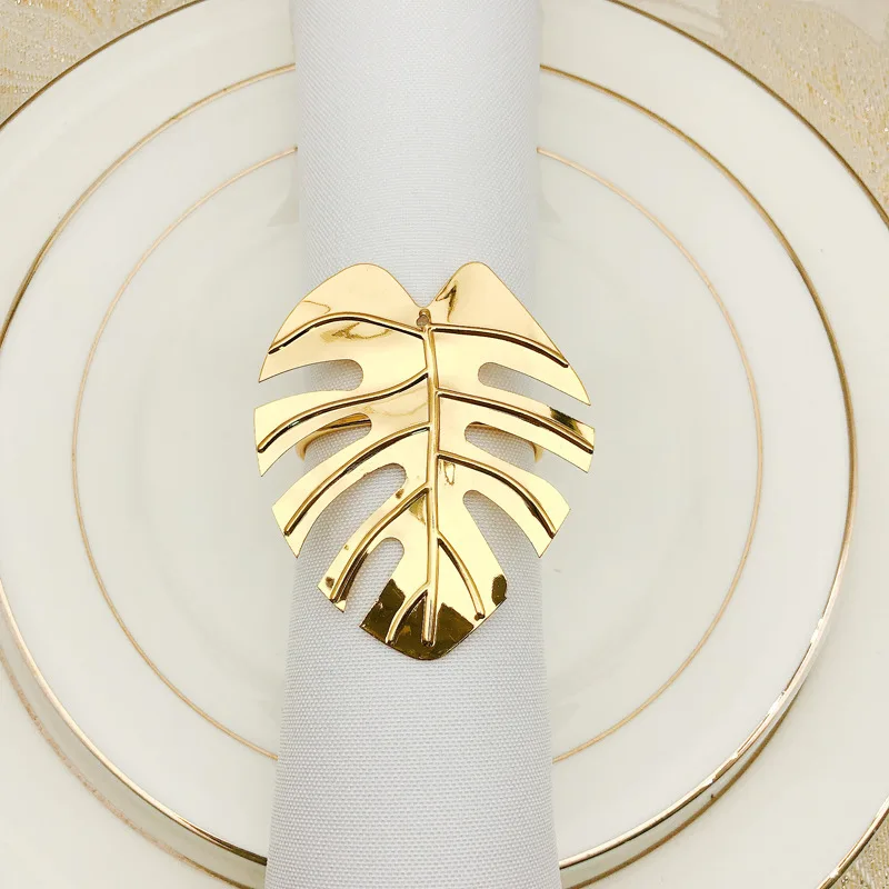 

Upscale Hotel Napkin Ring Turtle Leaf Green Leaf Napkin Circle Hawaiian Wedding Napkin Buckle Dinner Party Wedding
