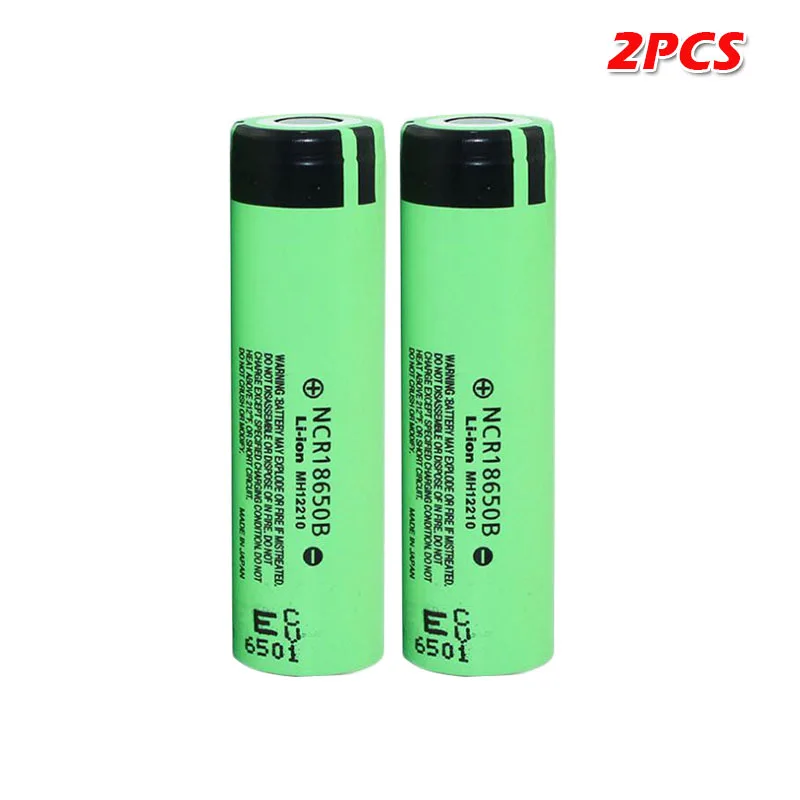 2pcs Panasonic, 3,7 v 18650 3400mah литиевая аккумуляторная батарея NCR18650B для фонариков тормозных компьютеров - Цвет: 2pcs