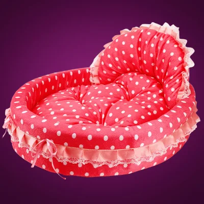 Sweet Lace Princess Dog Bed Cat Nest Puppy Soft Puppy Teddy Pet Bed Suitable for Small and Medium Dogs and Cats Sofa Kennel