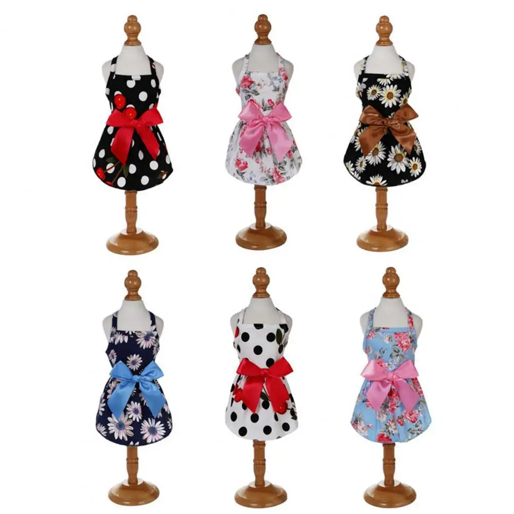 

Милое Платье для щенка, тканевое платье для собаки с принтом, дышащая юбка с бантом для домашних животных