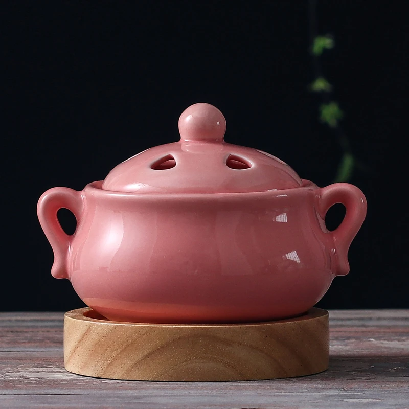 Электрическая мини курильница керамическая желтая портативная фотокурильница