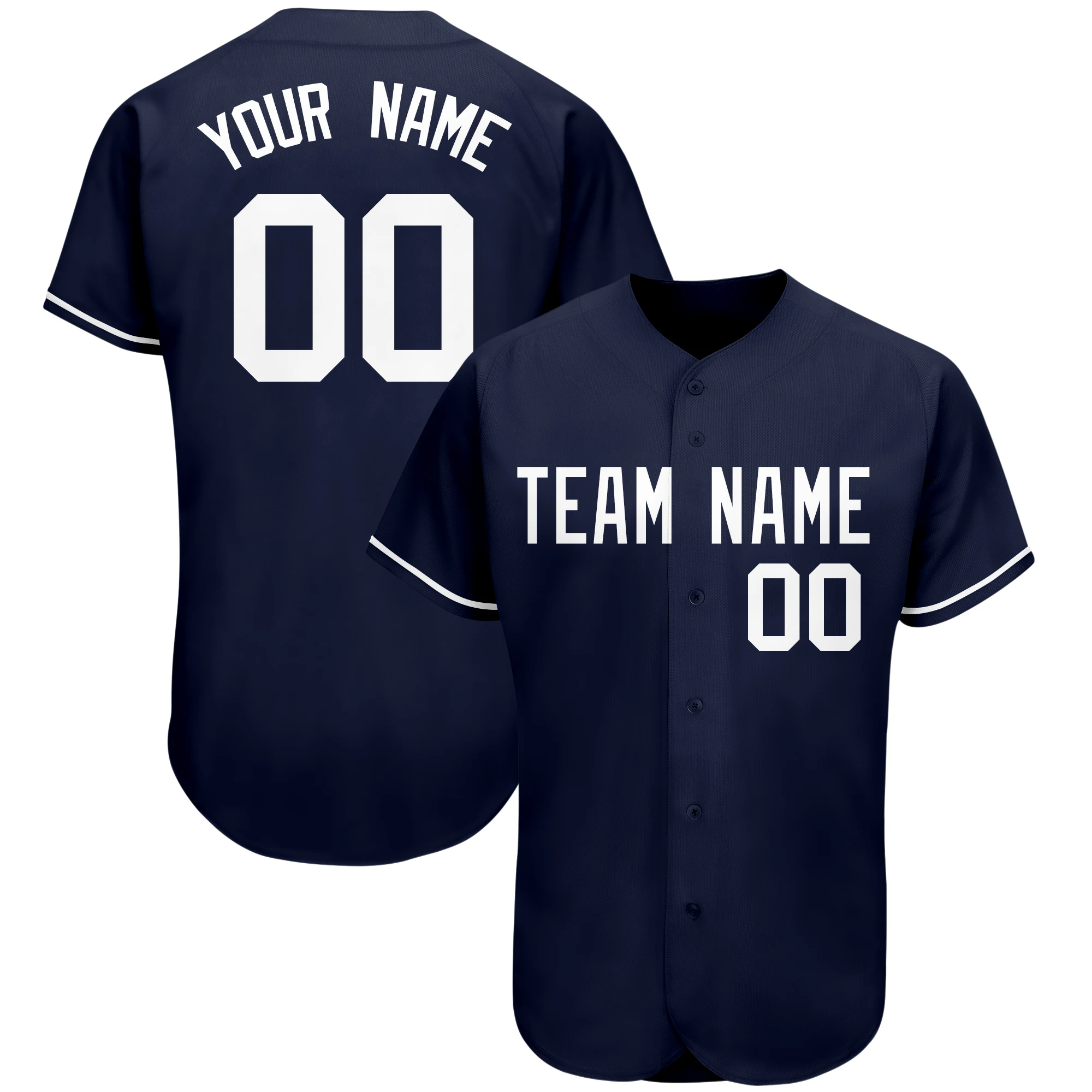 Custom New Button Baseball Jersey Sublimation Design Sewing Name Number Suitable Men/Kid Outdoor Game Training Sport Shirt