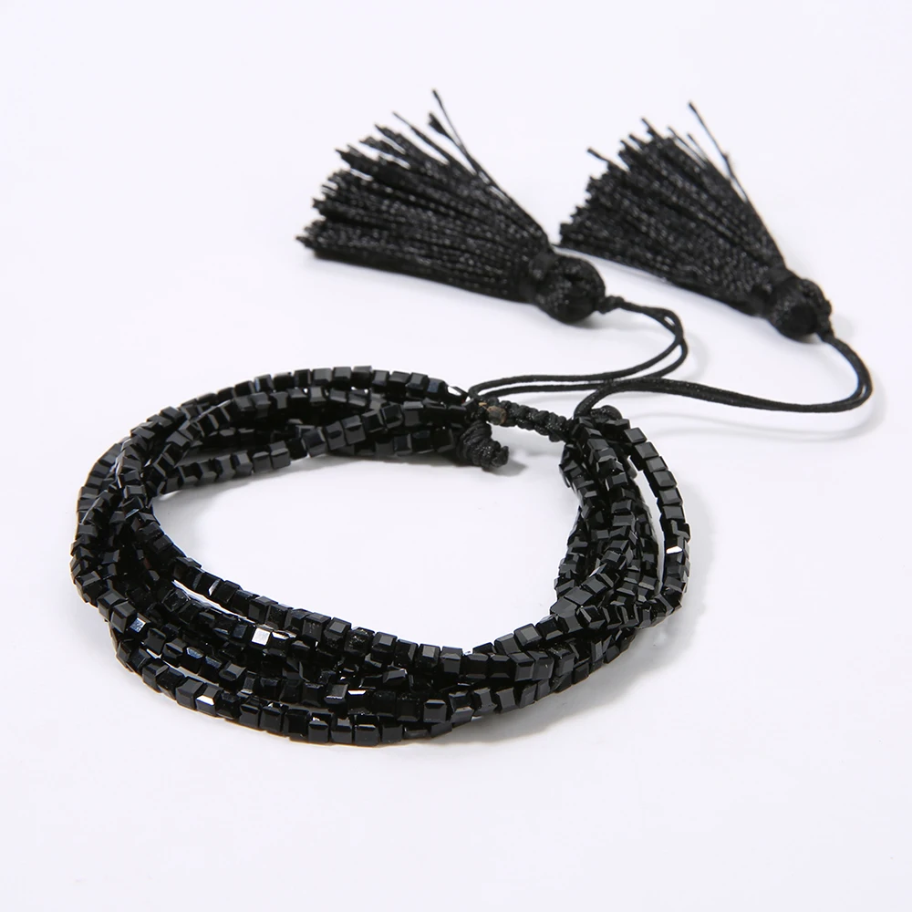 Браслет Rttooas с разноцветными кристаллами и кисточками для женщин многослойные