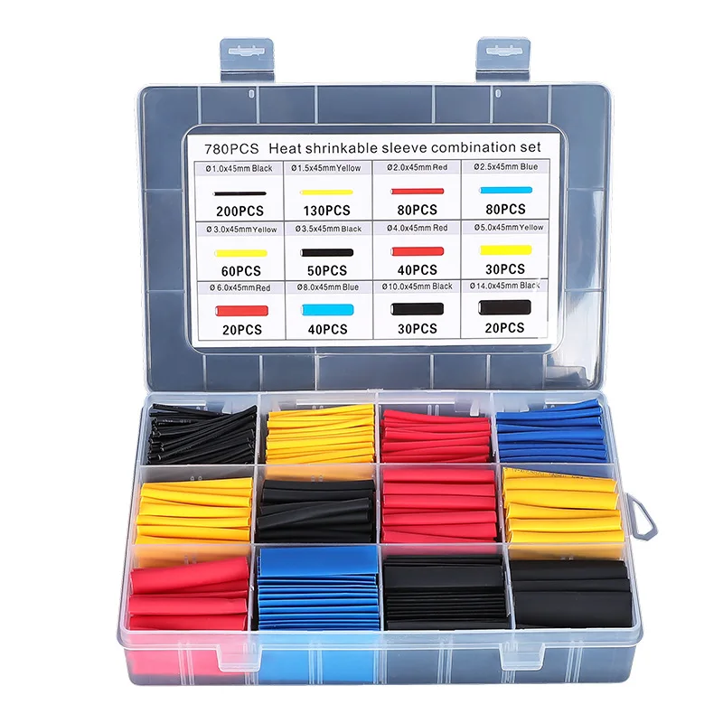780 шт. термоусадочные трубки изоляционные ассортимент электронные полиолефина