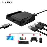 6 ports charging dock station for switch portable hdmi 4k 1080p video adapter conversion charger base stand for switch phones