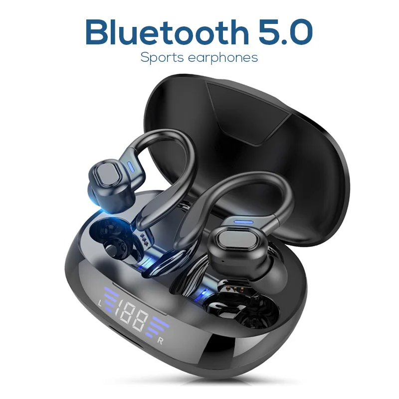 

TWS Bluetooth 5,0 наушники с микрофоном спортивные наушники-вкладыши со светодиодсветодиодный дисплеем Беспроводные Hi-Fi стереонаушники Водонепро...